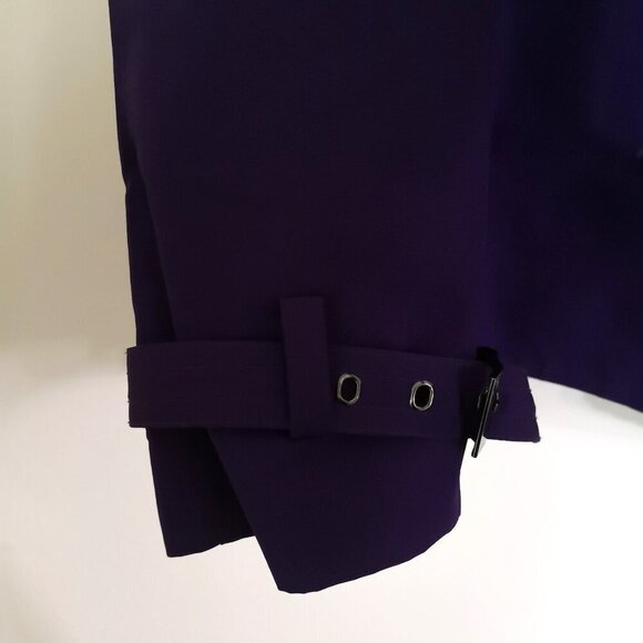 Lauren Ralph Lauren Double Breasted Short Trench Coat Dark Purple Size M - Picture 4 of 7